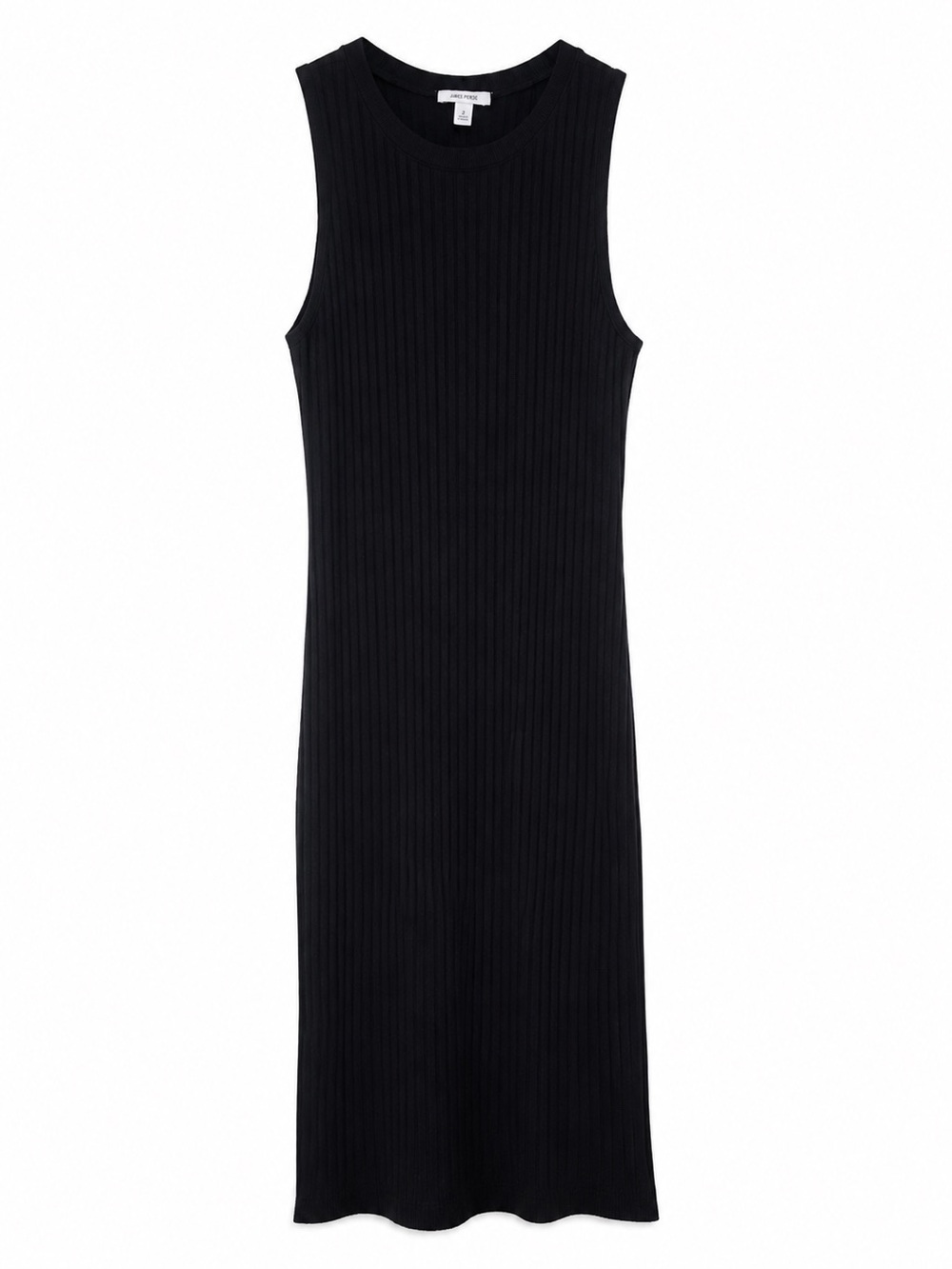 Nine West Black Sleeveless Ribbed Midi Dress